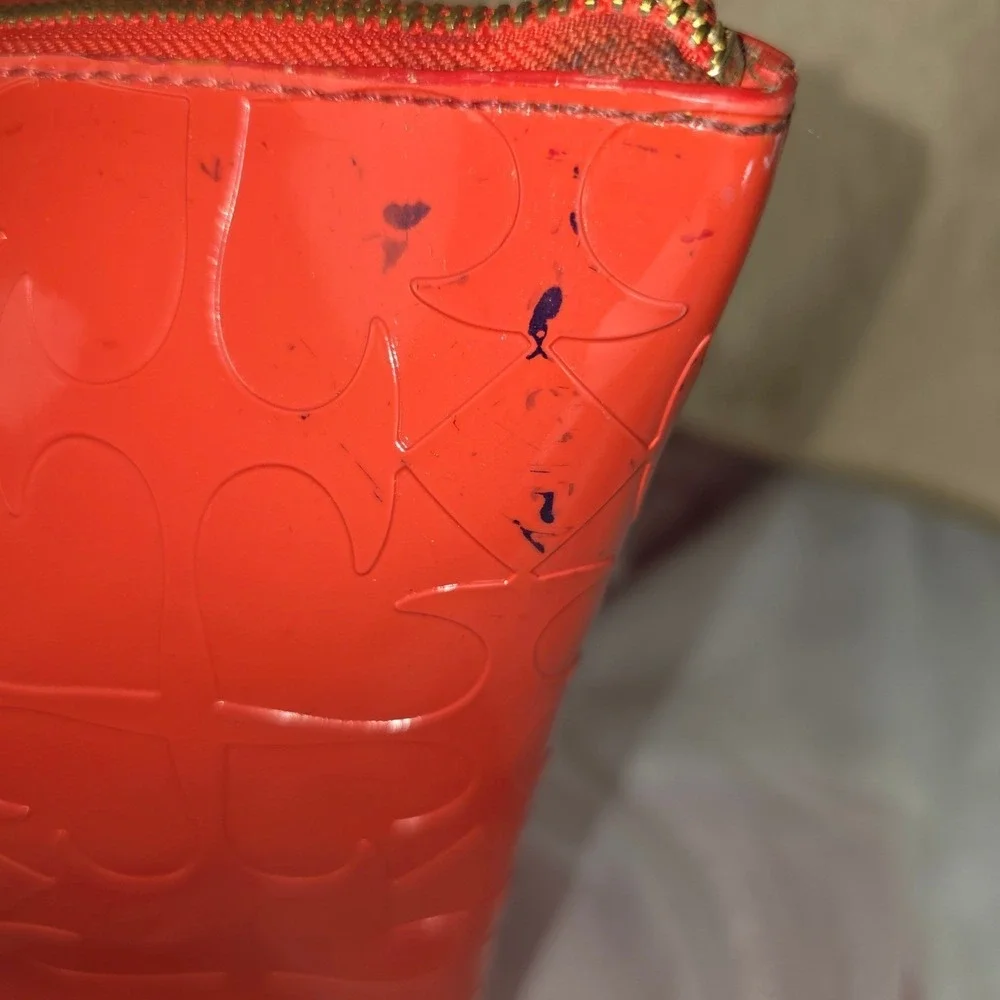 Kate Spade Sophie Red Patent Leather Embossed Heart‎ Tote Bag Project Piece